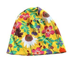 DUNS Yellow Autumn Flower Double Layer Hat Sz 56